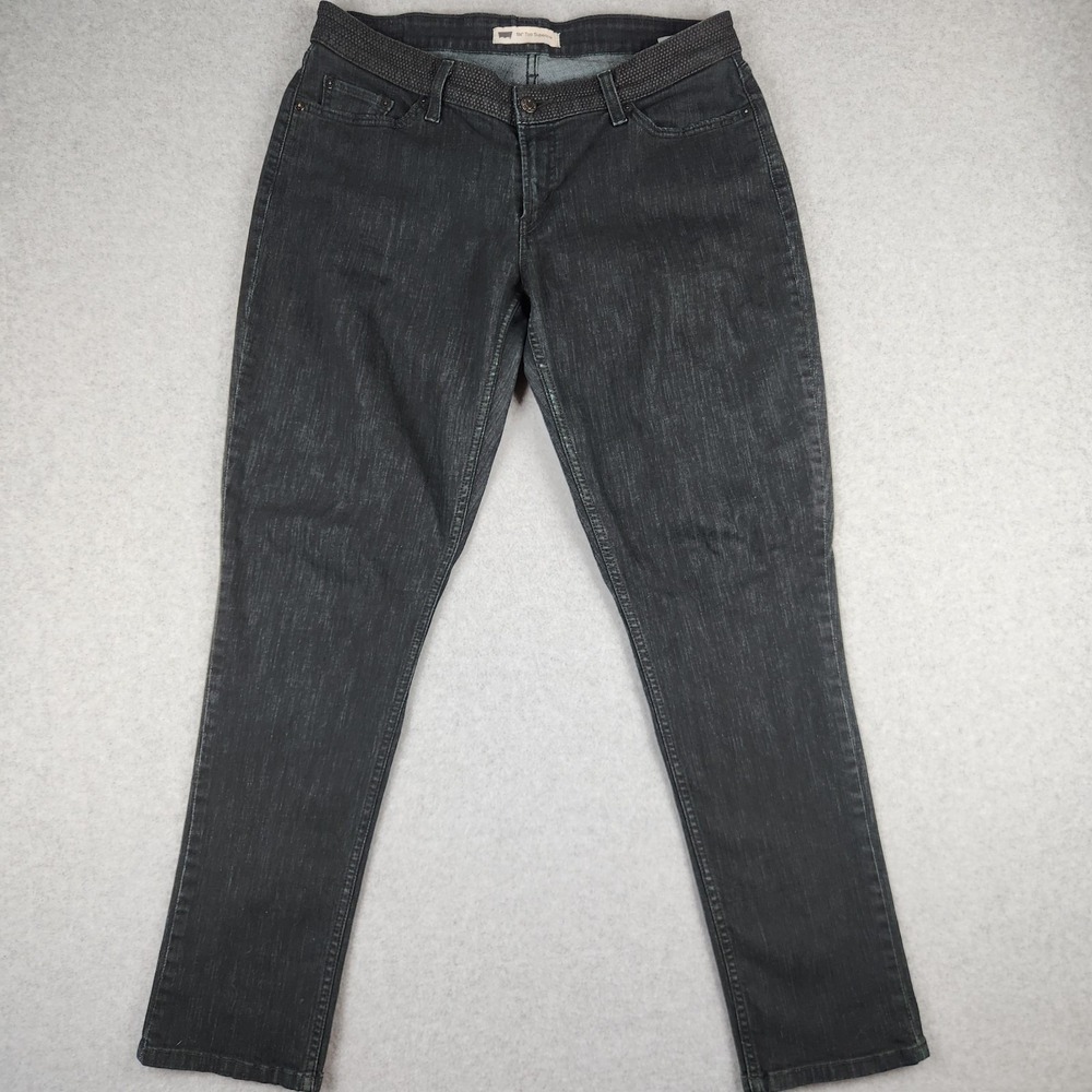 Levi's 524 Too Superlow W33 L31‎ Black Textured Low Rise Stretch Jean